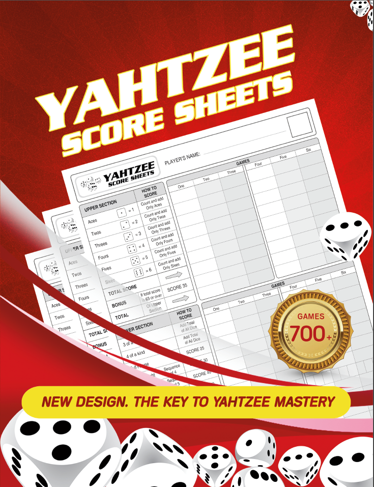 Yahtzee Score Sheets: 700+ Score Games for Scorekeeping, Yahtzee Score Pads, 8.5 X 11 Large Print