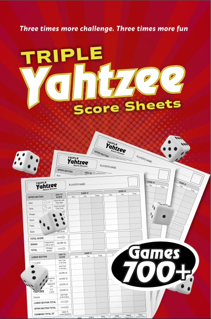 Triple Yahtzee Score Sheets: Score Games for Scorekeeping, Triple Yahtzee Score Pads, 6 X 9 Large Print Triple Yahtzee Score Book